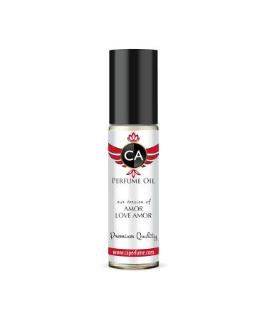 CA Perfume Impression of Amor Love Amor For Women Replica Fragrance Body Oil Dupes Alcohol-Free Essential Aromatherapy Sample Travel Size Concentrated Long Lasting Attar Roll-On 0.3 Fl Oz/10ml