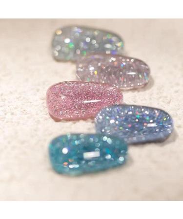 Jelly Diamond Gel Nail Polish Semi Permanent Holographic Sequins Soak Off UV Gel DIY Nail Varnishes - (Color: 9) - Buy Online on GoSupps.com