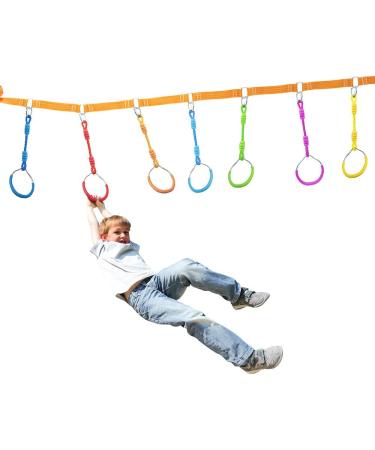 7PCS Colorful Ninja Rings Kit for Kids & Adults - Playground Gymnastic Ring Fitness Set - American Ninja Warrior Obstacle Course Accessories - Buy Online on GoSupps.com