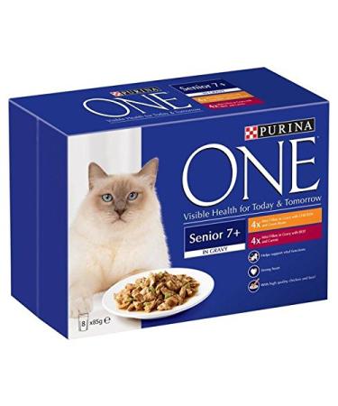 PURINA ONE Purina 8-pack of senior chicken and beef gravy sachets 85g