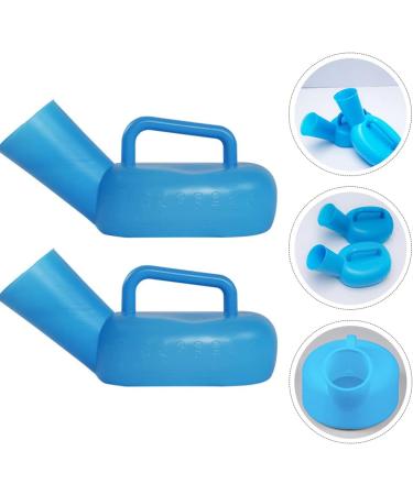 DOITOOL Travel Container Set - 2 Pcs Men's Portable Pee Bottles for Adults, Elderly & Children - Blue Urinary Chamber Pots - Buy Online on GoSupps.com