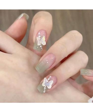 Handmade Nail Wearing False Nail Set with Gradual Bow Knot Small and Fresh Whitening Detachable Nail Patch (Size : M) - Buy Online on GoSupps.com