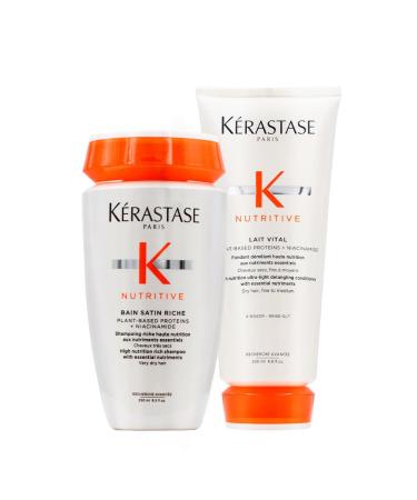 K rastase Bain-Satin 2 and Lait-Vital (shampoo and conditioner) double pack