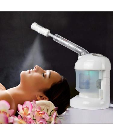 Kingsteam Facial Steamer - Ozone Steamer with Extendable Arm - Professional Nano Ionic Facial Steamer for Deep Cleaning - Portable for Personal Care Use at Home or Salon (White)