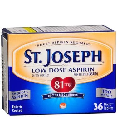 St Joseph Aspirin Safety Coated 81mg 36 Tablet (2 Pack)