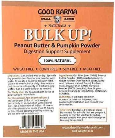 Good Karma Naturals Bulk Up All Natural Digestion Support Powder for Dogs - Diarrhea Relief & Anal Gland Health Supplement (8oz) - Buy Online on GoSupps.com