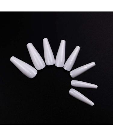 iSpchen 100 Pcs Acrylic Artificial Long Ballerina Nails - Natural Color DIY Nail Art Design - Transparent Fake Nails for Perfect Manicure - Buy Online on GoSupps.com