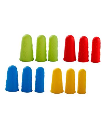 TEHAUX 12pcs Finger Cover Honey Finger Caps Finger Cots Finger Guards Thumb Sleeves Wax Finger Caps Hot Glue Finger Caps Finger Tips Thumb Protector Finger Protector Water Proof Gel