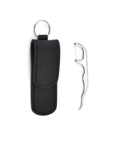 GXFCAI 1 Set Metal Toothpick Set Dental Floss Portable Dental Floss Toothpick Pendant Tube