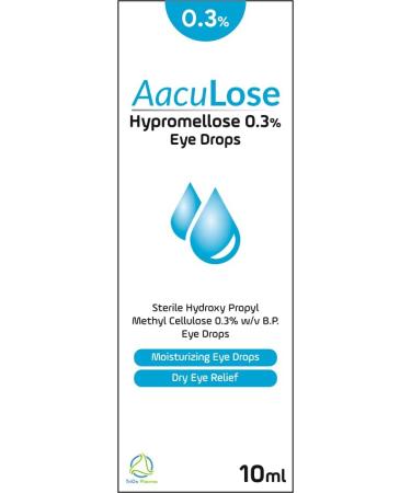 AacuLose 0.3% Hypromellose Eye Drops Long Lasting Relief for Dry Eyes (10ml) - Buy Online on GoSupps.com