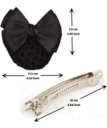 2 PCS Bowknot Hair Net Professional Bowknot Hair Clip Bow Barrette Bun Cover Bun Net for Women Girls - Buy Online on GoSupps.com