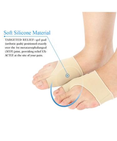 Bunion Corrector Silicone Pads - Foot Guard Relief Kit for Hallux Valgus Pain - Protector Sleeves (Size L) - Buy Online on GoSupps.com
