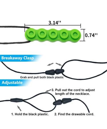 Nsodinevus Sensory Necklaces - 5 Pack Silicone Chewelry for Autism & ADHD Kids | Food Grade, Oral Motor Support - Rainbow Colors - Buy Online on GoSupps.com