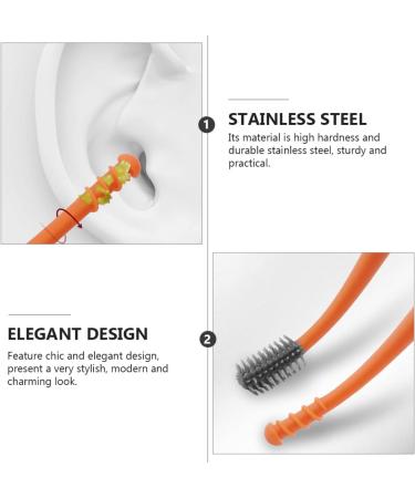 4sets Steel Care Earwax Adult Pick Cleaning Adults Picker Household Reusable Spiral End with Kit for Cleaner Double-Headed Professional Spoon Practical Curette Remover Double Orange dark Greyx2pcs 15.5x3cmx2pcs - Buy Online on GoSupps.com