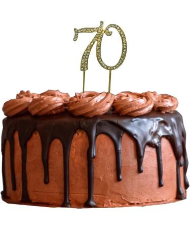 Vincenza Rhinestone Crystal Birthday Cake Topper Number Pick 70th with Diamante Gems - Cake Decorations for Wedding Anniversary Birthday Party (Gold) - Buy Online on GoSupps.com