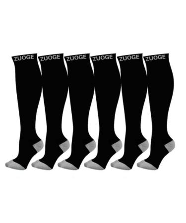 A promise 6 pairs of compression stockings pack Best medical nursing travel and flight socks running & fitness 1520mhg 4l / 5xl black black XL-XXL - Buy Online on GoSupps.com