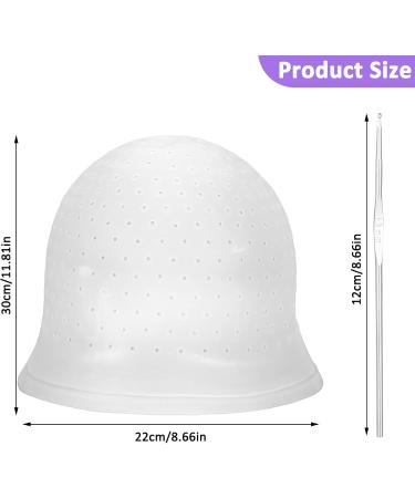 HEQU 2pcs Highlighting Cap Silicone Dyeing Cap Hair Coloring Hat Silicone Highlight Cap with Coloring Hair Hook Reusable Dyeing Cap Kit Hair Dye Cap Hairdressing Salon Cap for Women Men - Buy Online on GoSupps.com