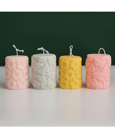 Embossed Butterfly Frangipani Cylinder Candle Mold - Silicone Mold for Candle Making - Buy Online on GoSupps.com