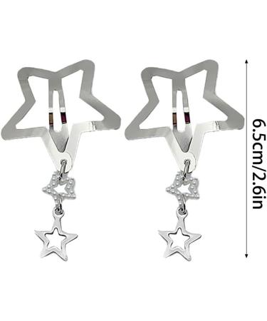 xbiez Cute Star Snap Hair Clip Set Lovely Hair Clip with Pearls Tassels Hairpins for All Hair Bangs Hair Pins 2000s Girls Star style - Buy Online on GoSupps.com