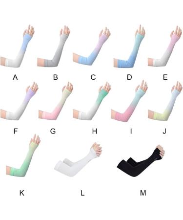 tuwiwol 1 Pair UV Protection Cooling Ice Silk Arm Sleeves Fitness Body Building Sun Sleeve Sunscreen Running Cycling Golfing White green gradient - Buy Online on GoSupps.com