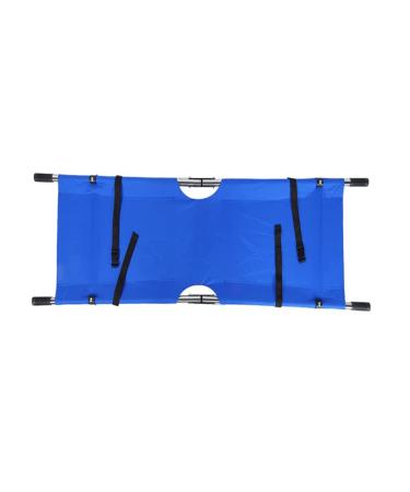 Home Portable Stretcher Meter Foldable Steel Emergency Stretcher with Wheel Emergency Stretcher Reinforced Folding Stretcher for Medical School for Patient Transport (Blue)