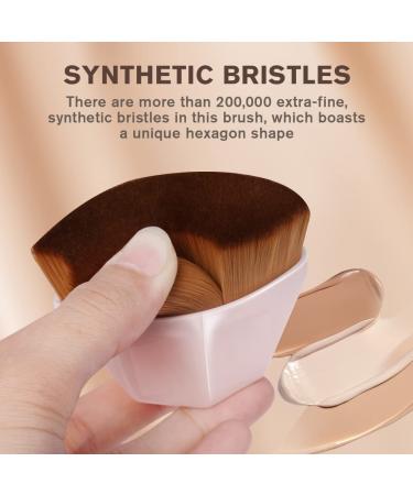 AUAUY Foundation Makeup Brush - Kabuki Face Brush for Flawless Liquid & Cream Cosmetics - Portable Case Included (Pink) - Buy Online on GoSupps.com