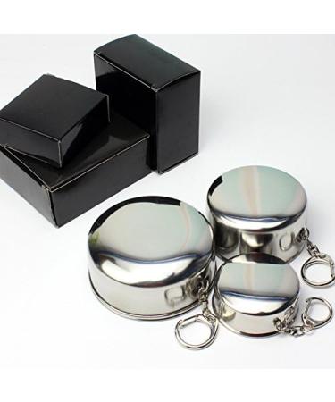 Stainless Steel Camping Mug Folding Cup Portable Outdoor Travel Collapsible Cup - Large Size (250ml) with Keychain - Pack of 1 - Buy Online on GoSupps.com