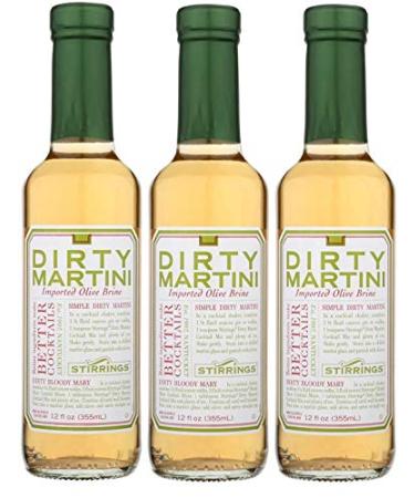 Stirrings All Natural Dirty Martini Cocktail Mixer - 12 ounce bottle | Pack of (3)