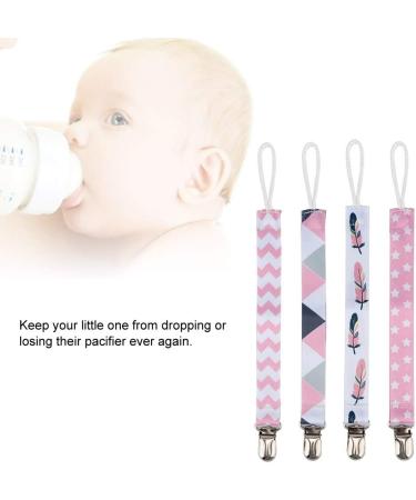 Atyhao Baby Pacifier Clip Set - 4 Modern Cotton Strap Holders | Universal Nipple Clips for Baby Shower Gifts & Plush Toys - Buy Online on GoSupps.com