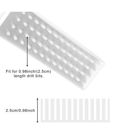 Diesisa 48-Hole Acrylic Nail Bit Holder for Storage - White | Dustproof Container for Home & Salon Use - Buy Online on GoSupps.com