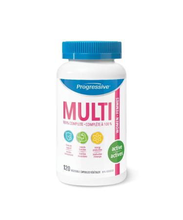 Progressive Adult MultiVitamin for Women - 120 Capsules | Made with Cranberry Green Tea and Green Food Concentrates