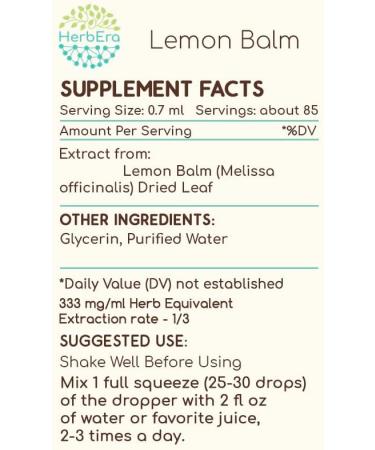 Lemon Balm B60 Alcohol-Free Tincture - Natural Herbal Extract Drops (2 fl oz) for Relaxation & Wellness - Buy Online on GoSupps.com