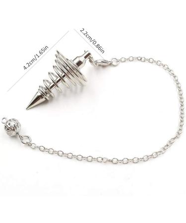 Kufoo White Metal Spiritual Pendulum - Rustproof Portable Healing Chain for Divination | Durable & Exquisite Design - Buy Online on GoSupps.com