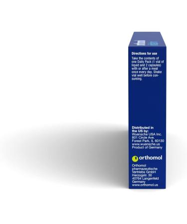 Orthomol Vital M Vial Men's Multivitamin 7-Day Supply with Vitamins A, B, C, D, E, K, Calcium, Iodine, and Omega-3 - 7 Count - Buy Online on GoSupps.com