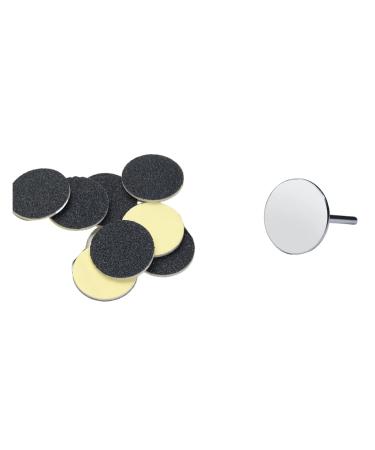 TQUXNGA 15/20/25mm Sanding Paper with Metal Disk Shaft Pedicure Tool Foot Dead Skin Remover Feet Care Salon Manicure Tools Plane 25mm