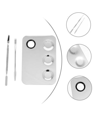 3pcs Nail Art Palette Set - Manicure Tools with Spatula | Metal Nail Polish Trays for Professional Nail Painting - Buy Online on GoSupps.com