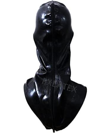 Latex Hood Unisex Rubber Mask - Long with Zipper Open Nose - One Size Fits All for Ultimate Comfort - Buy Online on GoSupps.com