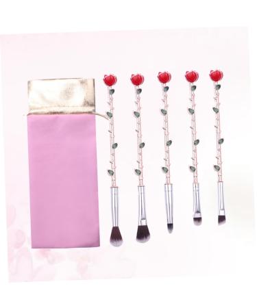 FRCOLOR 5PCS Makeup Brush Set - Cosmetic Brushes with Rose Design | Perfect for Flawless Makeup Application - Buy Online on GoSupps.com