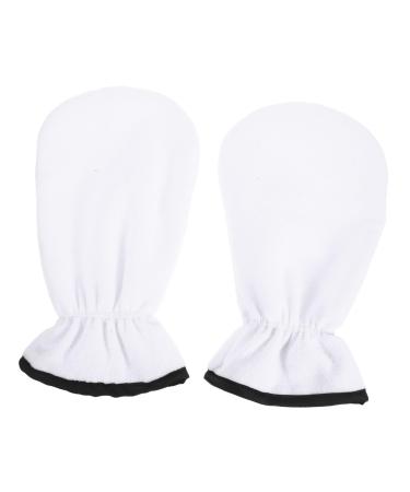 minkissy 1 Pair Maintenance Essential Oil Gloves Wax Warming Gloves Paraffin Wax Bags Hand Paraffin Bath Shower Gloves Moisturizing Gloves Hand Care Gloves White Warm Gloves Flannel Mittens