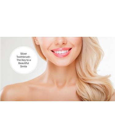 Luxurious Silver Women's Toothbrush - Ultra Soft BPA Free Elegant Design for Gentle Oral Care - Buy Online on GoSupps.com