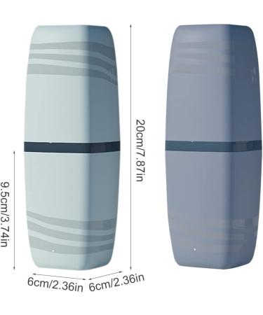 Jadin Travel Toothbrush Cup Set - 2 Innovative Toothbrushes & Creative Travel Cases in Gray & Green | Perfect for Camping Business Trips & Home Use - Buy Online on GoSupps.com