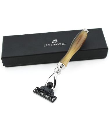 3-Edge Shaving Razor for Men - JagShaving | Premium Resin Handle International Shipping Available - Buy Online on GoSupps.com