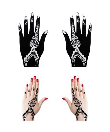 Kotbs 18 Sheets Temporary Tattoo Stencils - Indian Arabian Henna, Glitter, Airbrush Tattoo Stickers for Women, Men, Kids - Hand Body Art - Buy Online on GoSupps.com