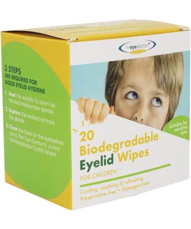 Eye Doctor Junior Eyelid Wipes - 20x Individually Wrapped Kids Eye Cleansing Wipes for Daily Hygiene & Dry Eye Relief - Buy Online on GoSupps.com