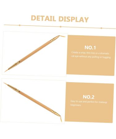 FOMIYES 3Pcs Cosmetic Eyeliner Brush With Double Sided Handle Straight Curved Angled Brush For Application mediumx3pcs as shown x 3pcs - Buy Online on GoSupps.com