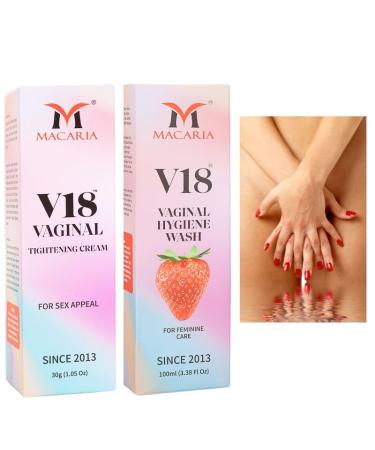 MACARIA V18 Virgin vaginal tightening feel again cream gel + vaginal yoni Wash For Married Women