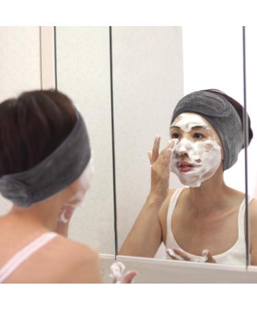 KinHwa 3 Pack Spa Facial Headband Makeup Hair Band Women Skincare Adjustable Microfibre Headband for Washing Face Sports Yoga Darkgray Darkgray 3 count (Pack of 1) - Buy Online on GoSupps.com