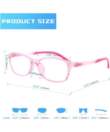 Mind Bridge Blue Light Blocking Glasses for Kids & Teens - Anti-Glare Protection Eyewear for Gaming & Screen Time (Pink - Buy Online on GoSupps.com