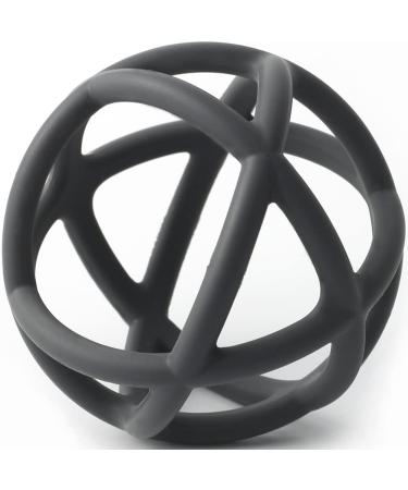 Baby toy grasping toy and teething ring made of food-grade silicone BPA-free (Dark Grey)