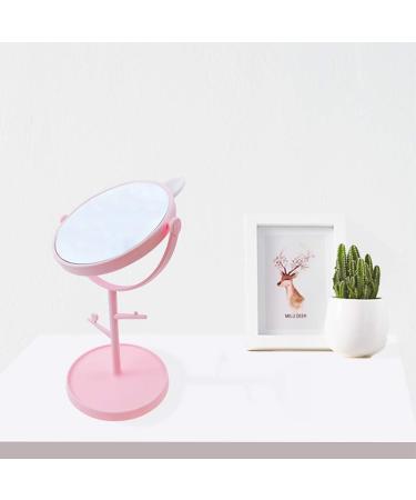 Louphee Cute Cat Ears Desk Mirror - Kawaii Vanity Mirror for Bathroom or Bedroom in Pink - Buy Online on GoSupps.com